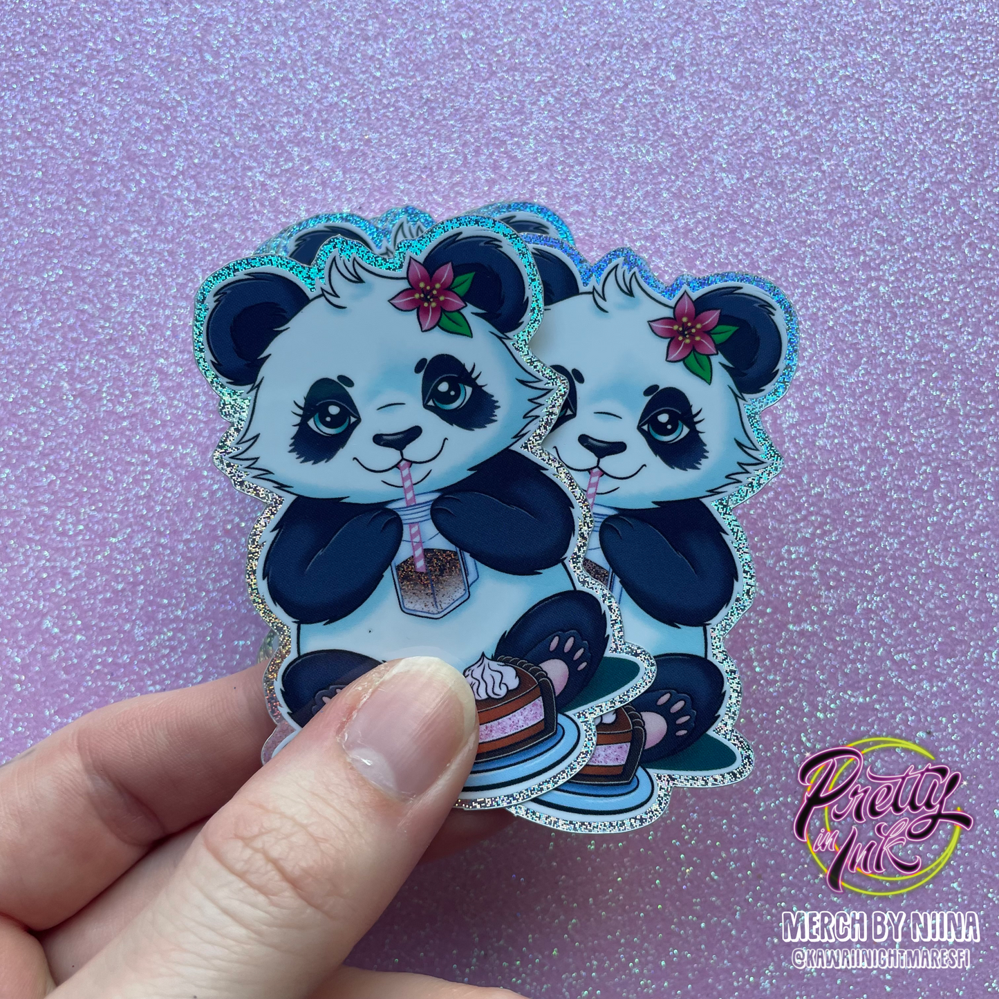 Kawaii Panda (glittertarra)
