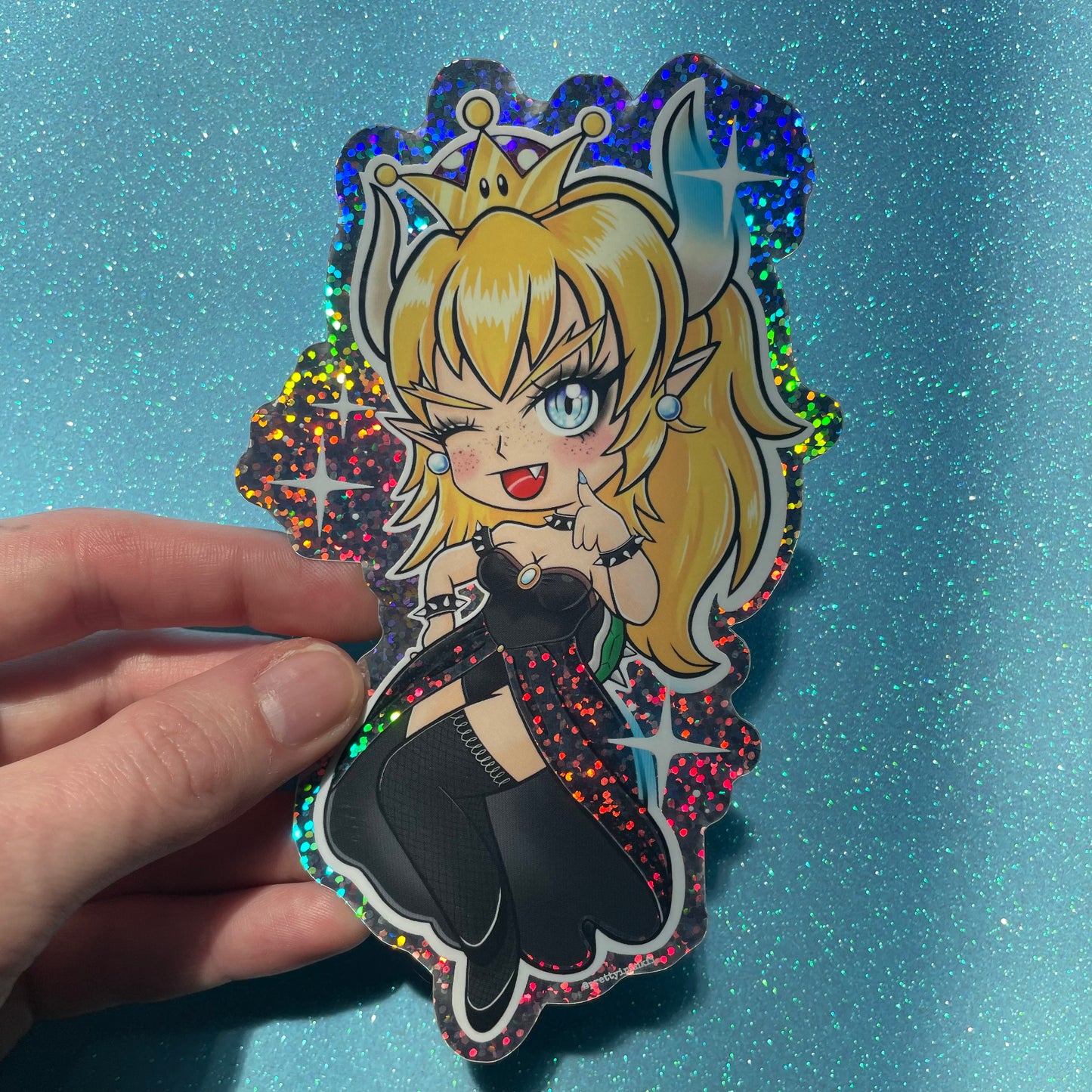 Bowsette (glittertarra)